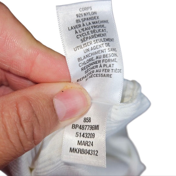 BP. Ribbed Bodysuit, Size Small, White, NWT - Picture 6 of 7